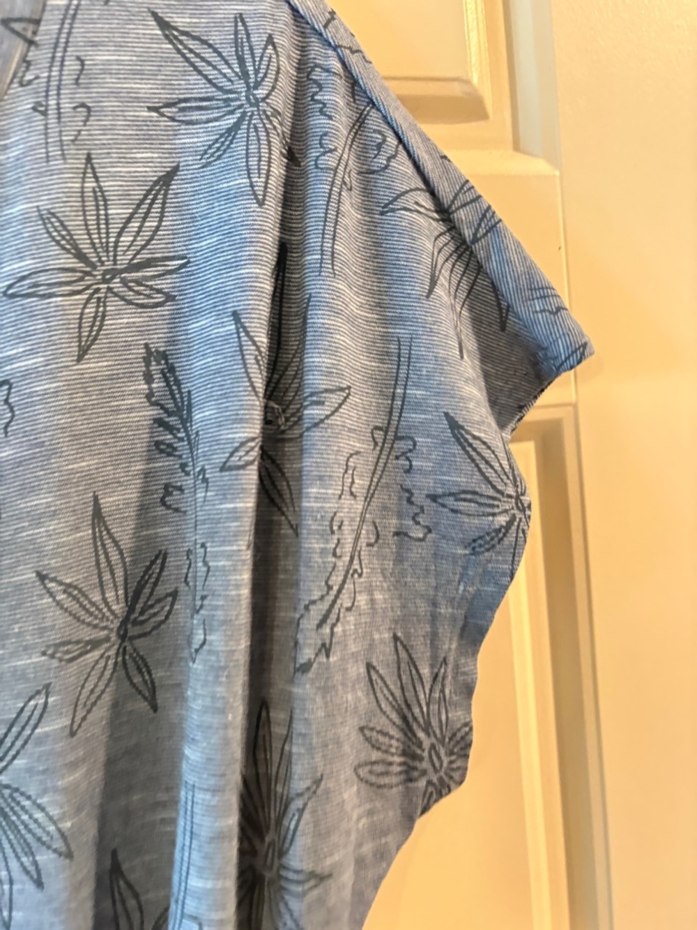Toad&Co Cue Tropical Floral Print Faux Wrap Dress Short-Sleeve Blue Size M - Picture 5 of 10